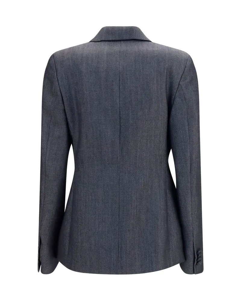 Balenciaga Women Gray Wool Oves Aries Blazer Clothing Gray