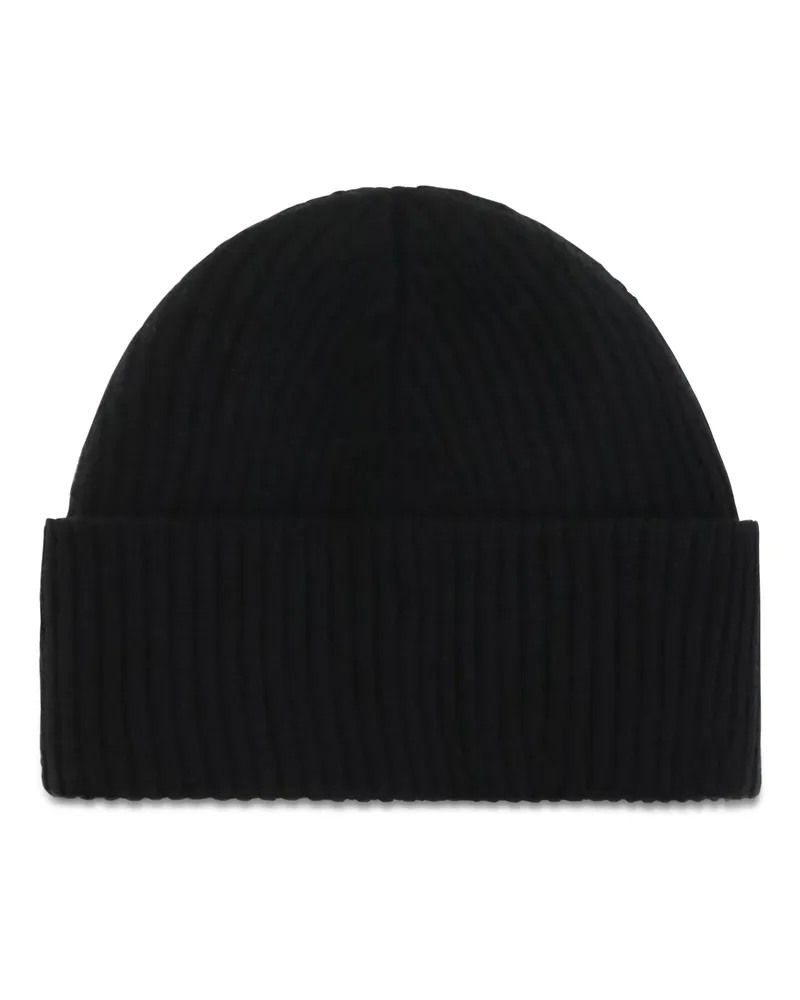 AMI Paris Men's Quota Ami De Coeur Wool Beanie Noir-Rouge Merino Ovis Aries Hats E Hairbands Noir/rouge Black
