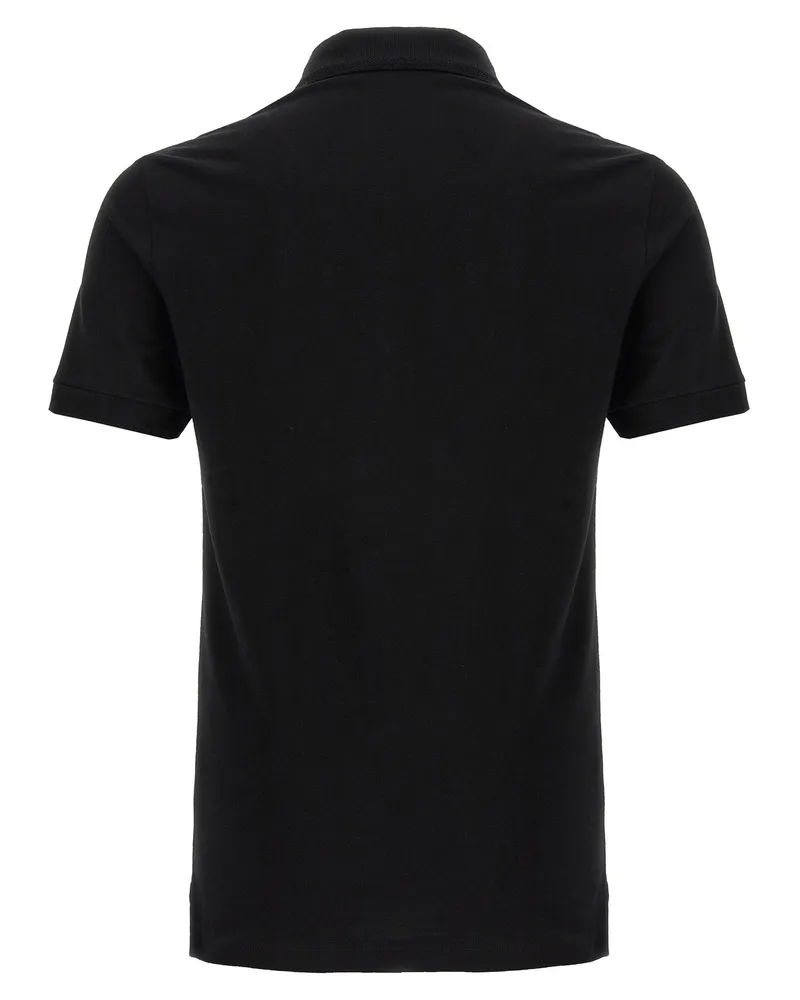 Dolce & Gabbana Gold Bee-Embroidered Piquet Polo — Black Black