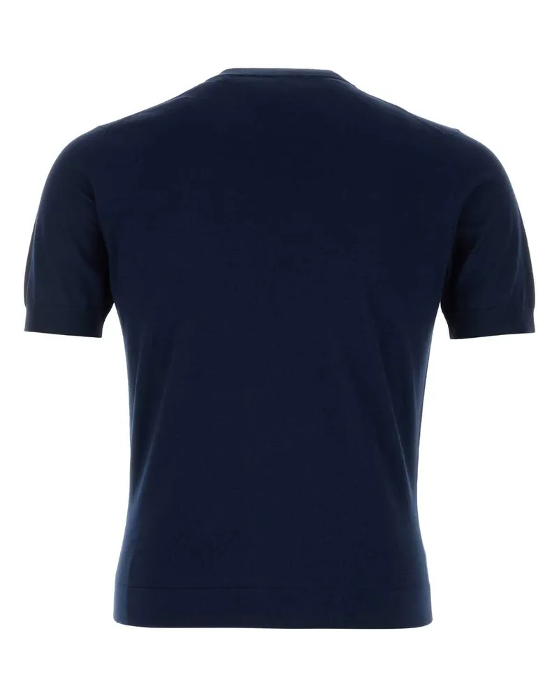 Prada Men's Navy Blue Cotton Sweater Bleu Exterior: Maglieria Navy