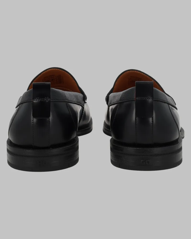 HUGO BOSS Cowhide Leather Loafers — Black Black