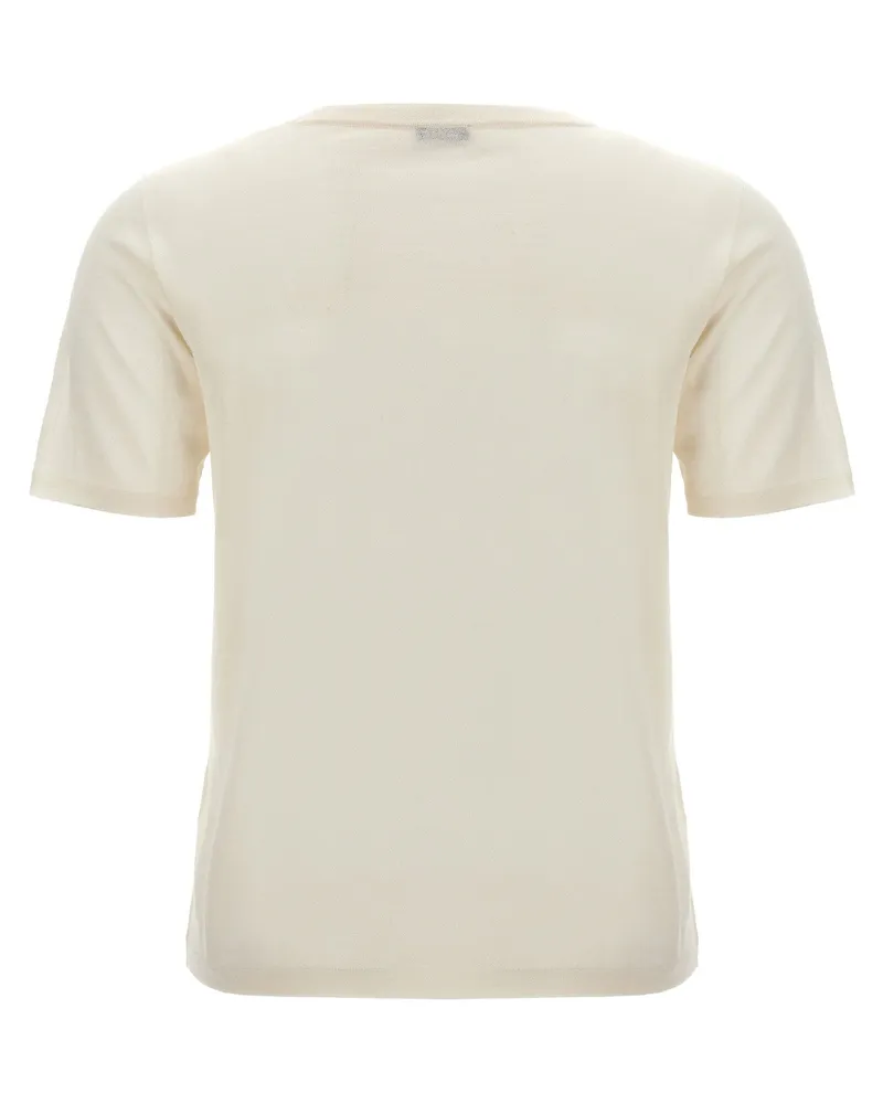 Kiton Silk-Cashmere Blend T-shirt — Cream Cream