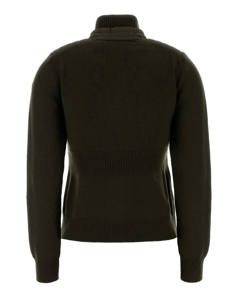 Moncler Nylon and Knit Down Jacket — Brown Brown