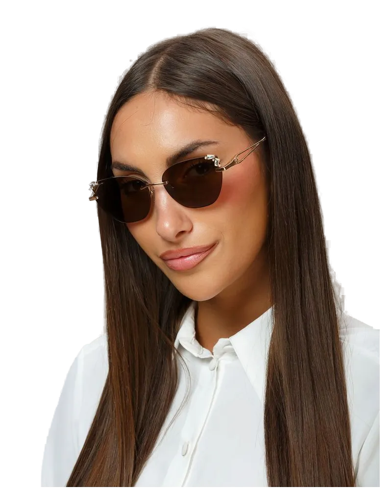 Blumarine Women's Sunglasses Polished Coppery Gold Metal Eyewear Gold
