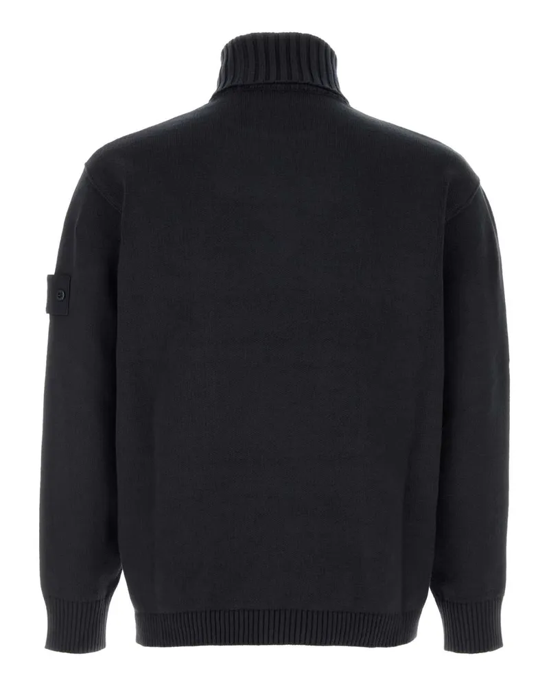 Stone Island Cotton-Elastane Turtleneck Sweater — Navy Navy