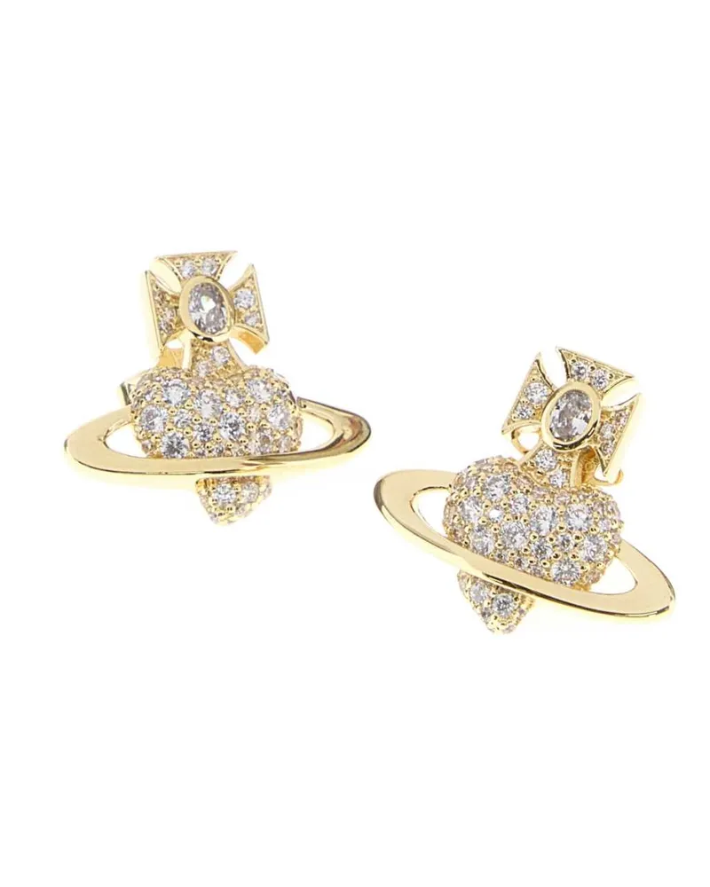 Vivienne Westwood Crystal Orb Drop Earrings — Gold Gold