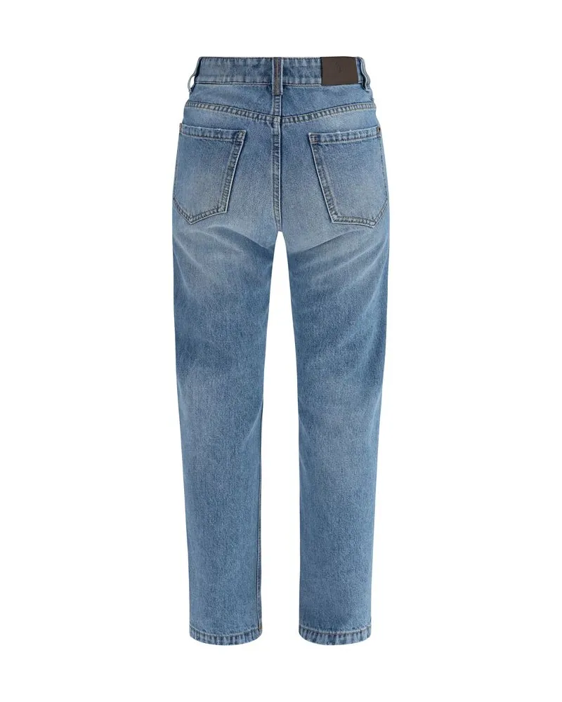 Brunello Cucinelli Women's Blue Cotton Jeans Denim Clothing Blue