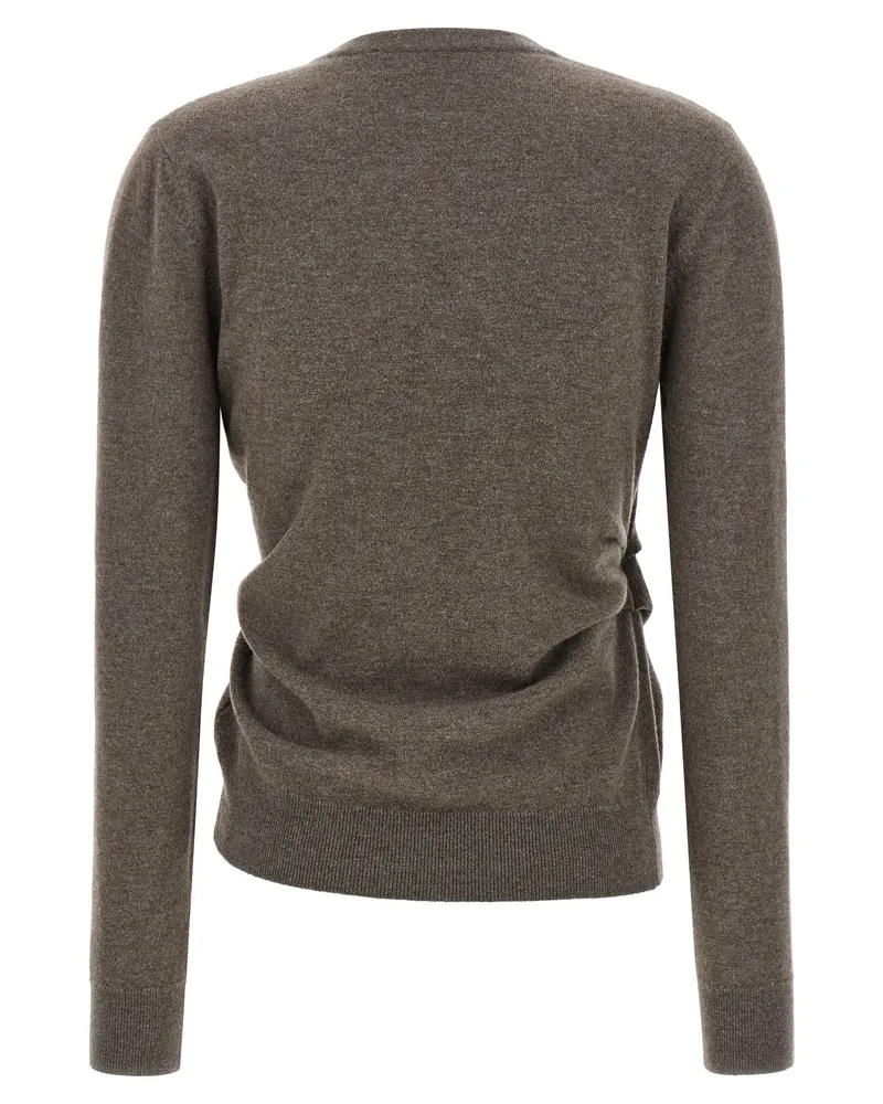 Róhe Asymmetrical Twisted Ballet Cardigan — Taupe Taupe