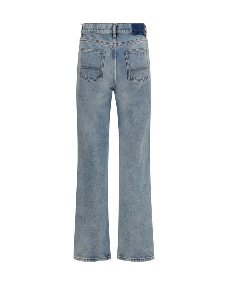 Golden Goose Women's Blue Cotton Straight-Leg Jeans Clothing Blue