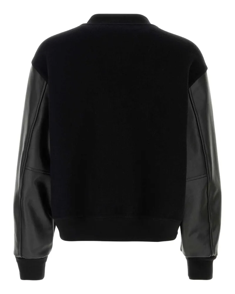 Jil Sander Men's Black Wool Bomber Jacket Exterior: Virgin Giubbini Black