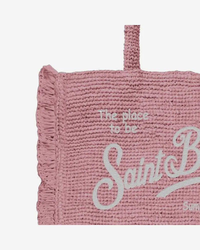 MC2 Saint Barth Women's Shoulder Bag Volant Raffia Pink Pink