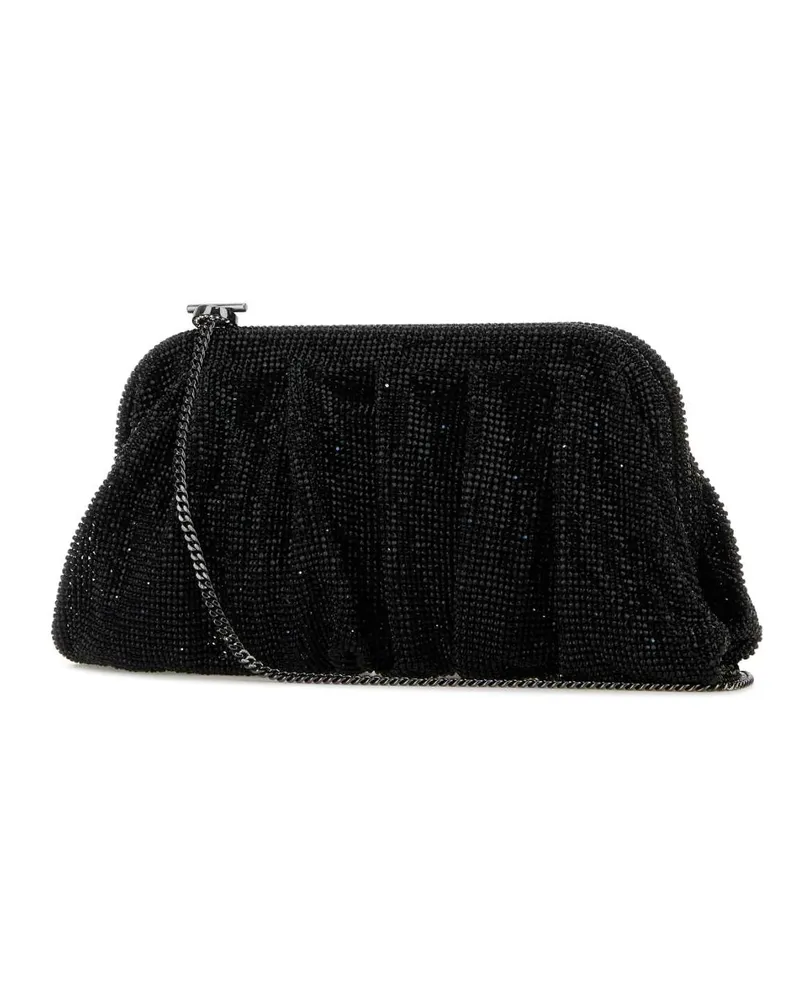 Benedetta Bruzziches Women's Black Rhinestones Knit Venus La Grande Clutch Jamesbond Black