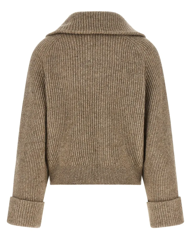 Brunello Cucinelli Cashmere and Vicuña Knit Cardigan — Beige Beige
