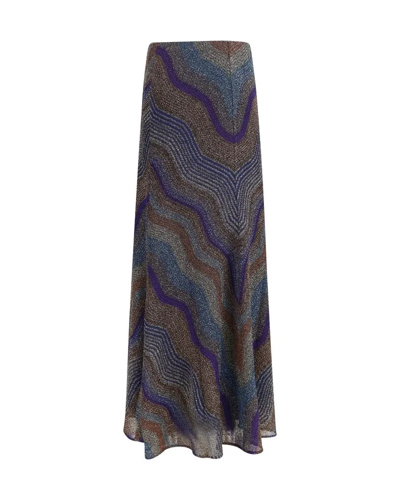 Missoni Sequined Chevron Lamé Skirt — Multicolor Multicolor