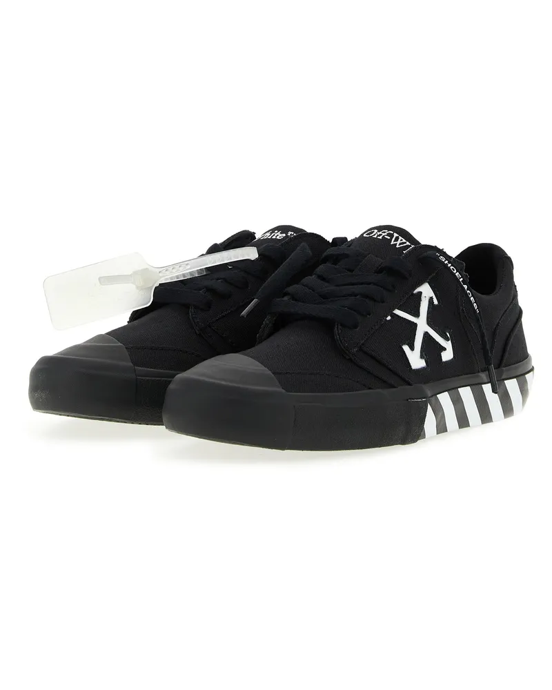 OFF-WHITE Men's Bicolor Cotton Low Top Sneakers Black