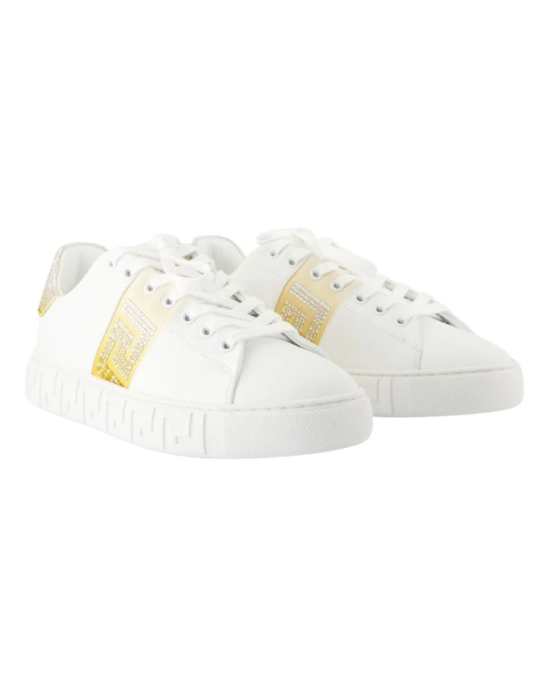 Versace Women's Greek Sneaker White Silk White