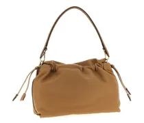 Women's Beige Lamb Leather Shoulder Bag