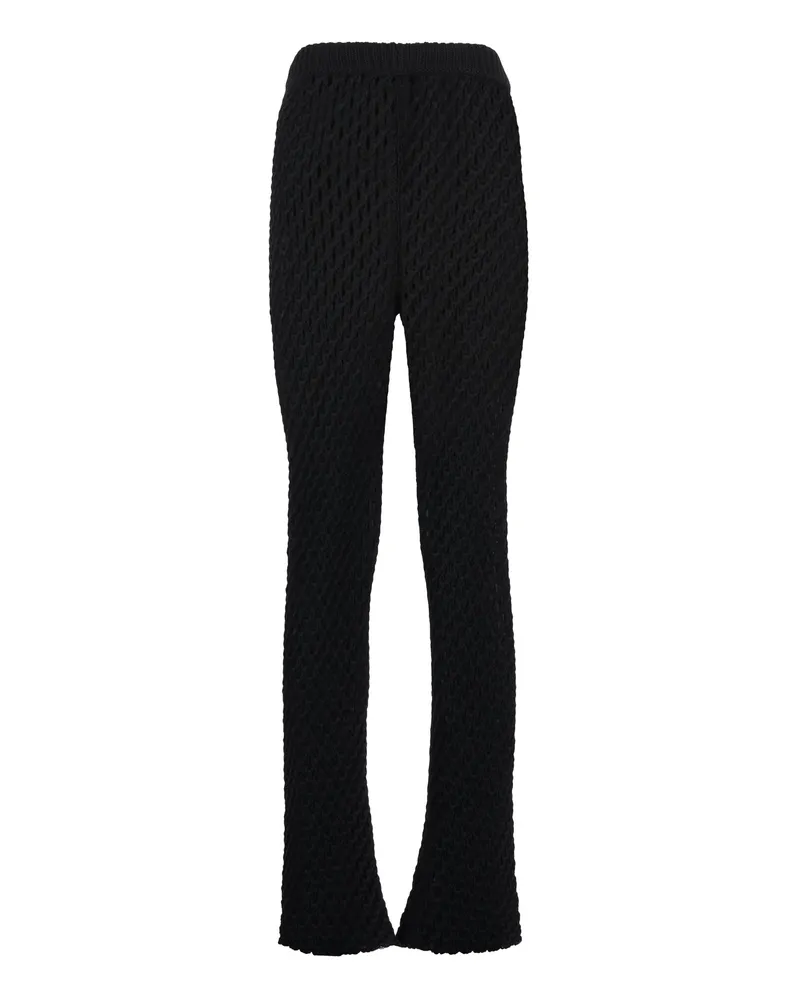 Alanui Women's Flared Knitted Trousers Black Acrylic Black