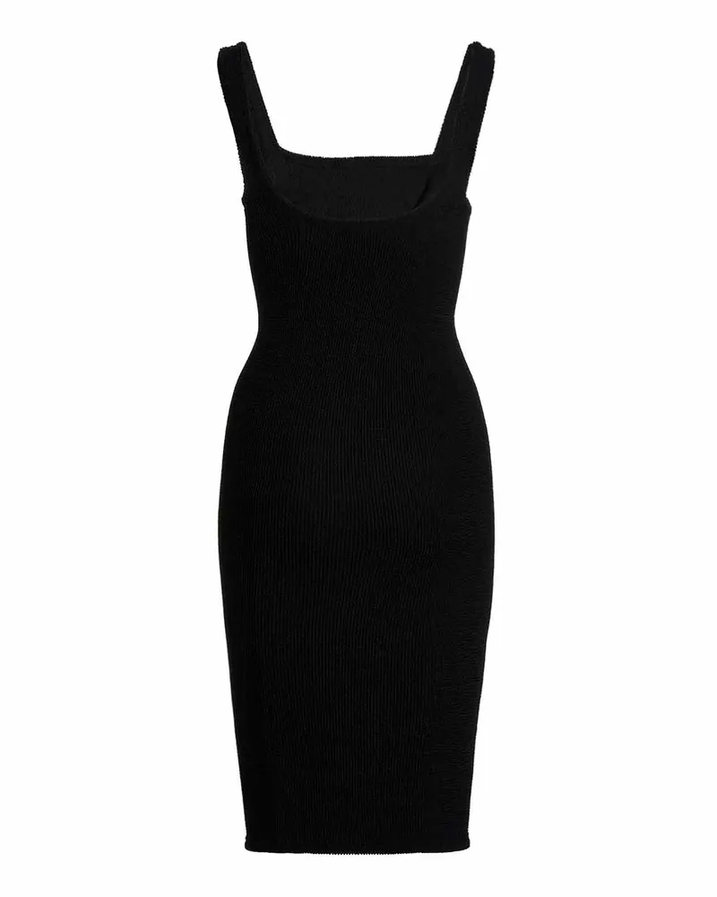 Hunza G Seamless Crinkle Tank Dress — Black Black