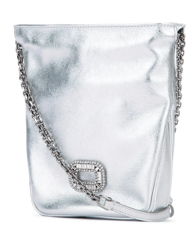 Roger Vivier Women's Pilgrim Pocket Nano Argento Borse A Mano Bag Silver