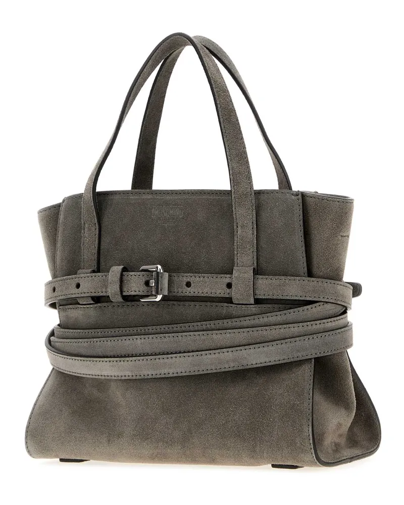 Moschino Women's Grey Suede  Tie Me Handbag Grigio Scuro Borse A Mano Bag Gray