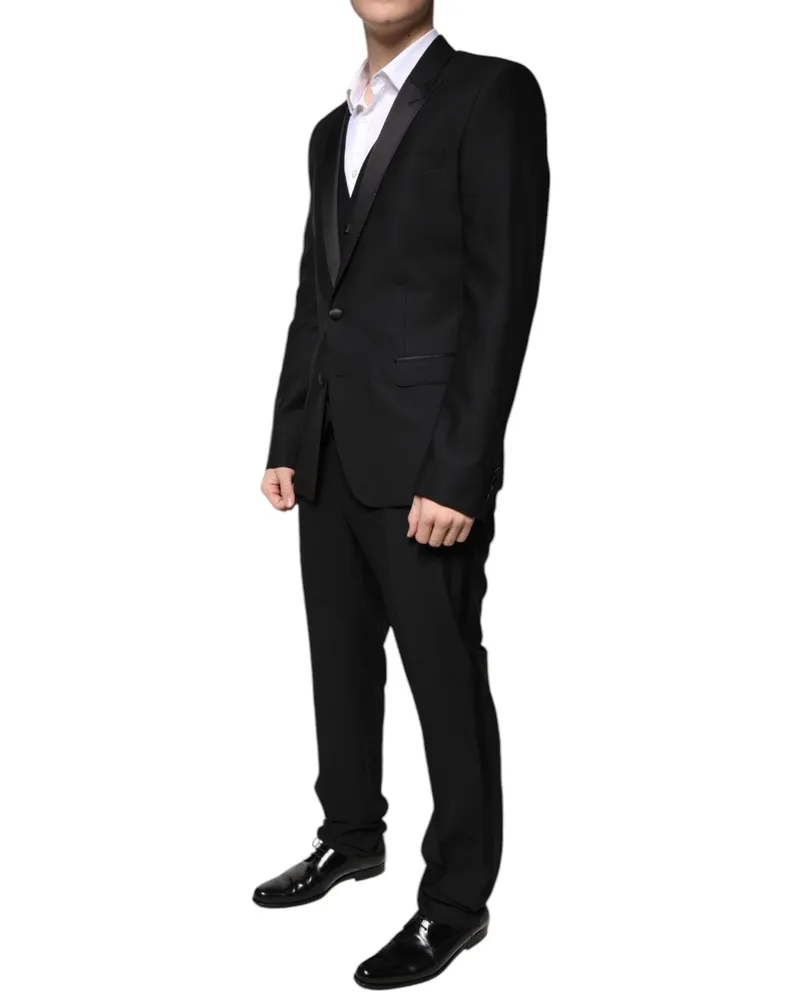 Dolce & Gabbana Men's Black Virgin Wool Tuxedo Clothing Black
