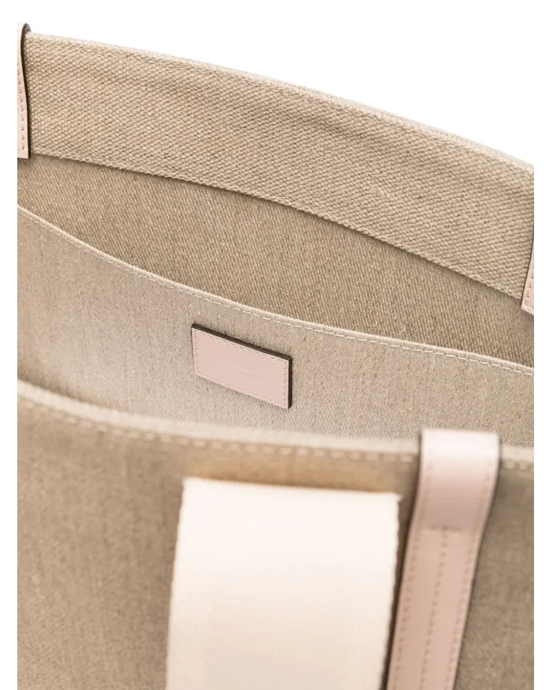 Chloé Woody Tote Bag — Beige Beige