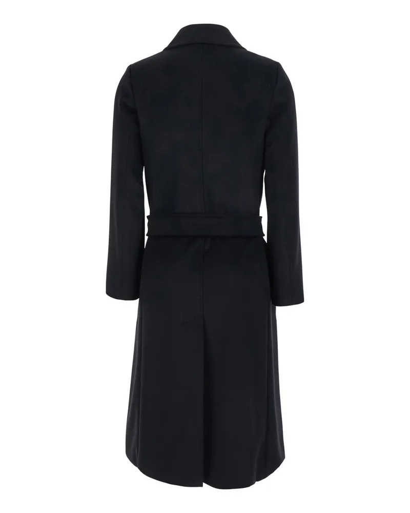 Max Mara Women's Wool Coat With Belt - Black Black