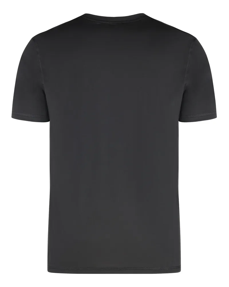 HUGO BOSS Men's T-Shirt Techno Fabric Black Polyester T-Shirts And Polos Black
