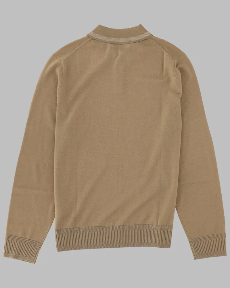 Paul Smith Merino Wool Polo Shirt — Brown Brown