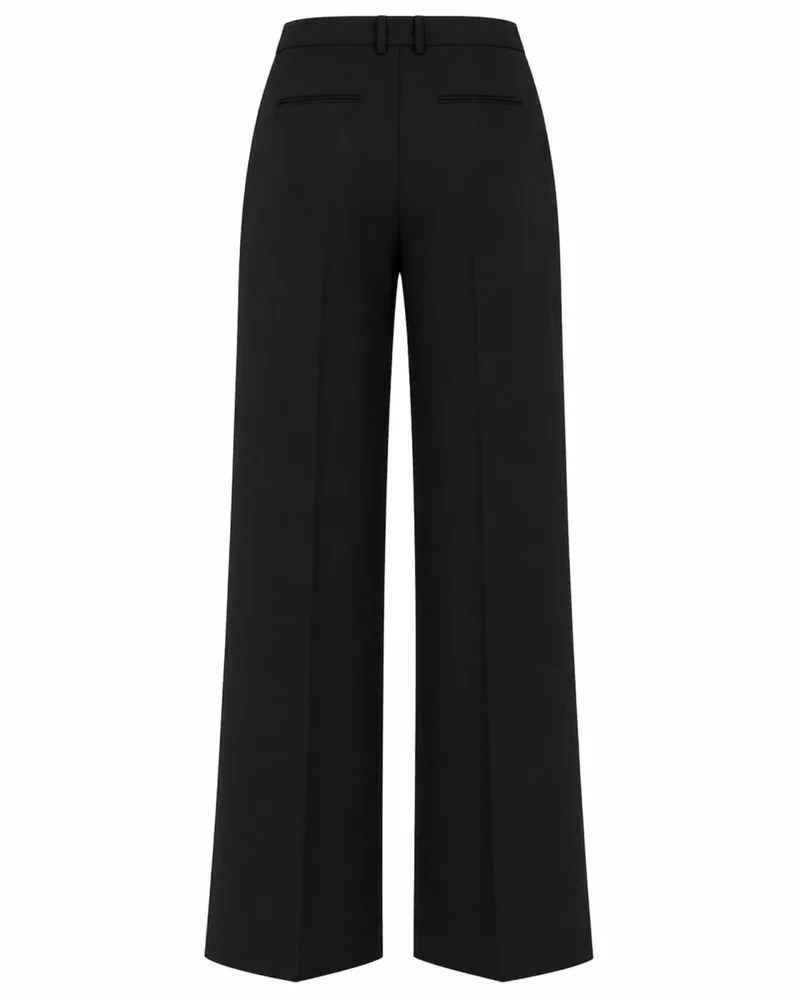 PT TORINO Wide-Leg Virgin Wool Trousers — Black Black