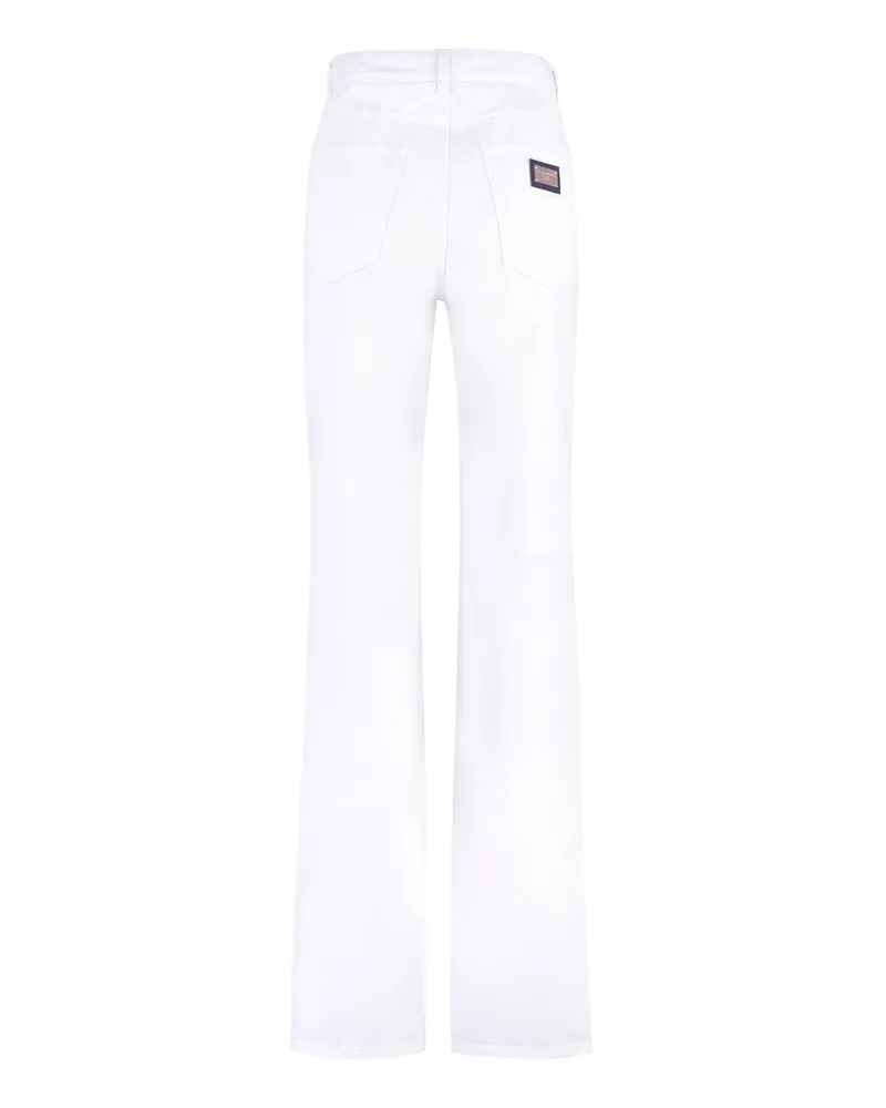 Dolce & Gabbana Women's 5-Pocket Straight-Leg Jeans White Cotton White