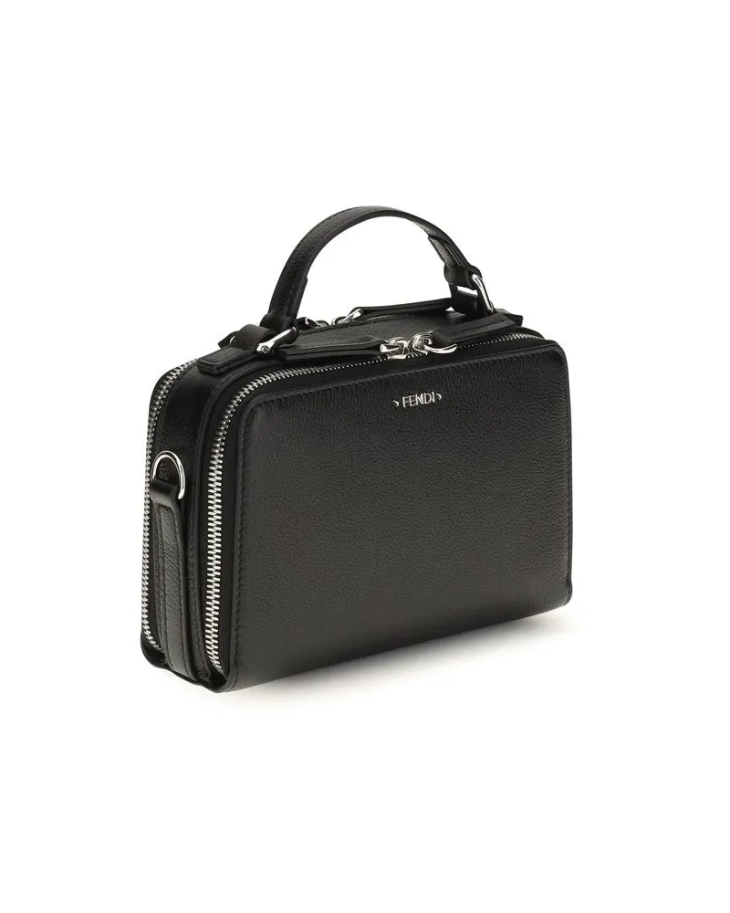 Fendi Calfskin Leather Top Handle Bag — Black Black