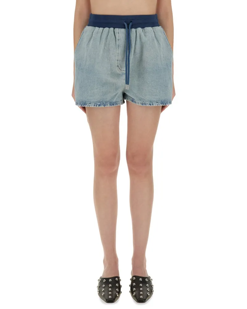 Moschino Cotton Denim Shorts — Blue Blue