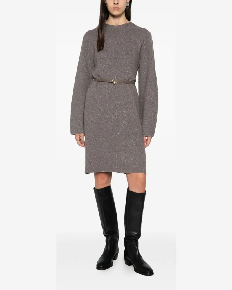 Fabiana Filippi Wool Blend Midi Dress — Grey Grey