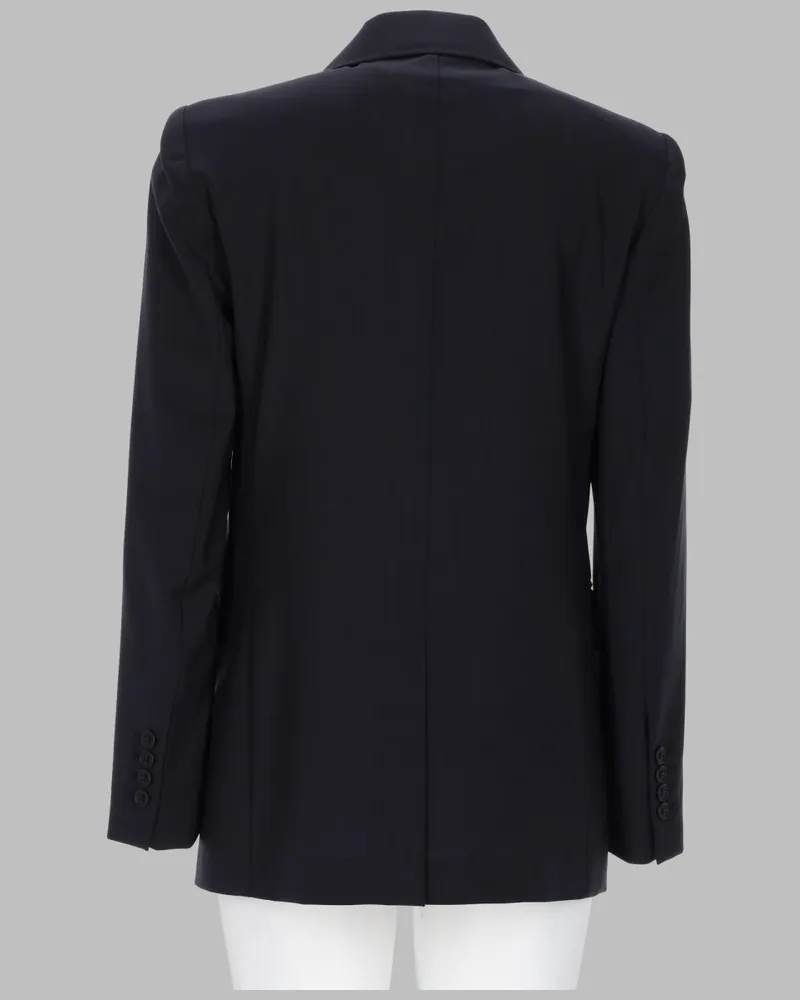 Max Mara Single-Breasted Wool Blazer — Blue Blue