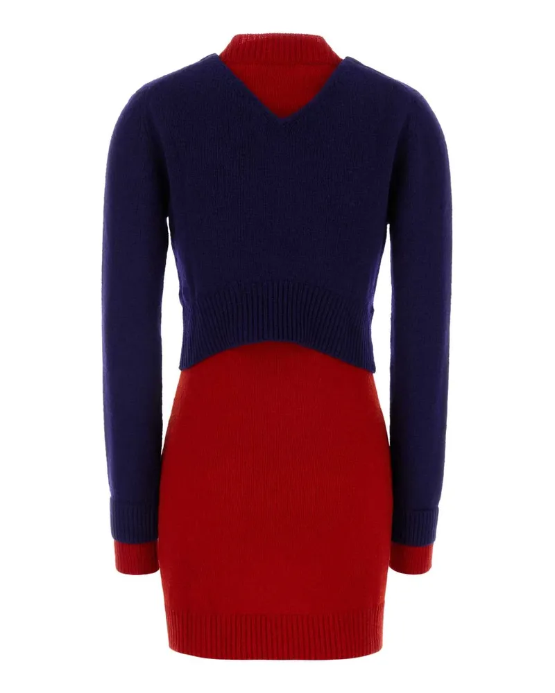 Jil Sander Women's Two-Tone Wool Blend Dress Haiti Exterior: Nylon Abiti Navy