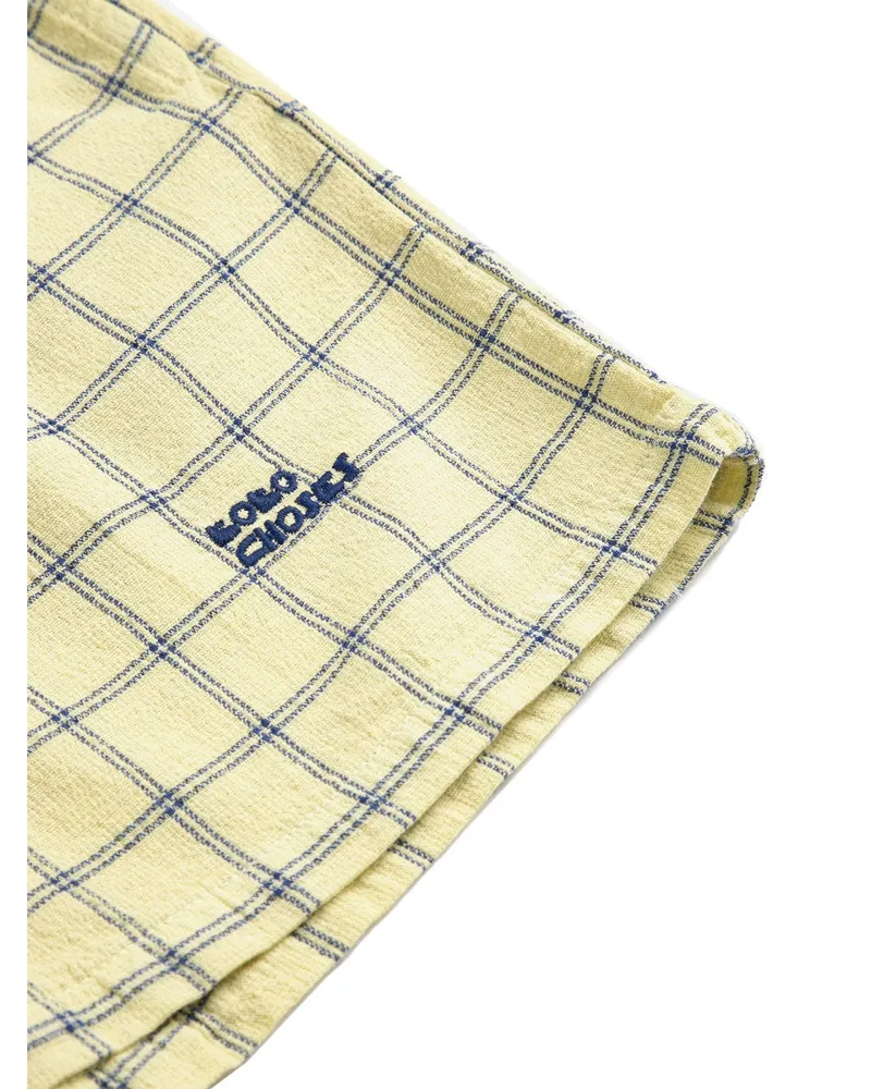 BOBO CHOSES Organic Cotton Checked Bermuda Shorts — Yellow Yellow
