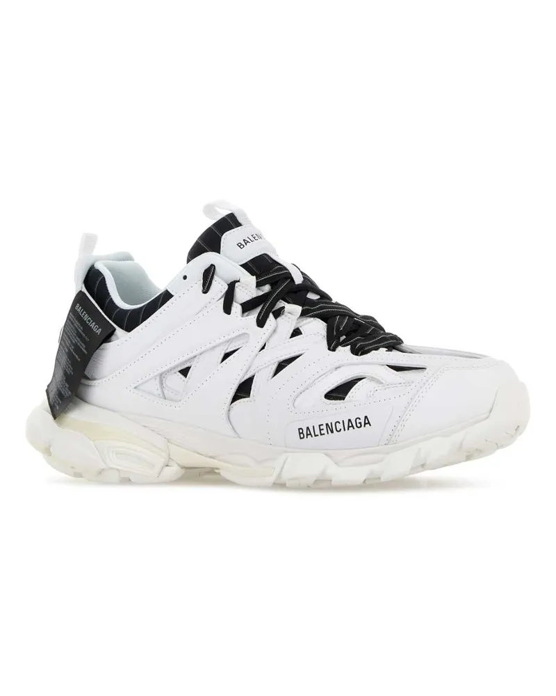 Balenciaga Men's White Rubber And Fabric Track Sneakers - Black White
