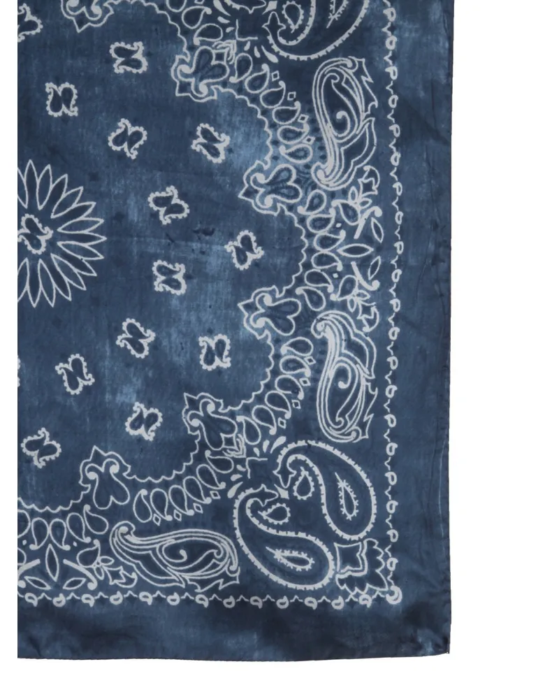 Golden Goose Paisley Print Silk Scarf — Blue Blue