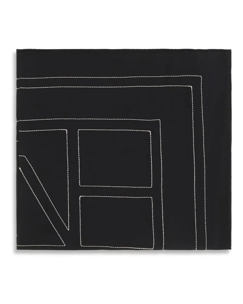 Totême Women's Silk Scarf With Embroidery — Black Gots-Certified Organic Scarfs Black