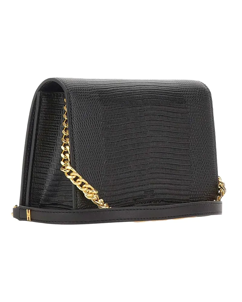 Elisabetta Franchi Women's Shoulder Bag Leather-Effect Black Polyester Black