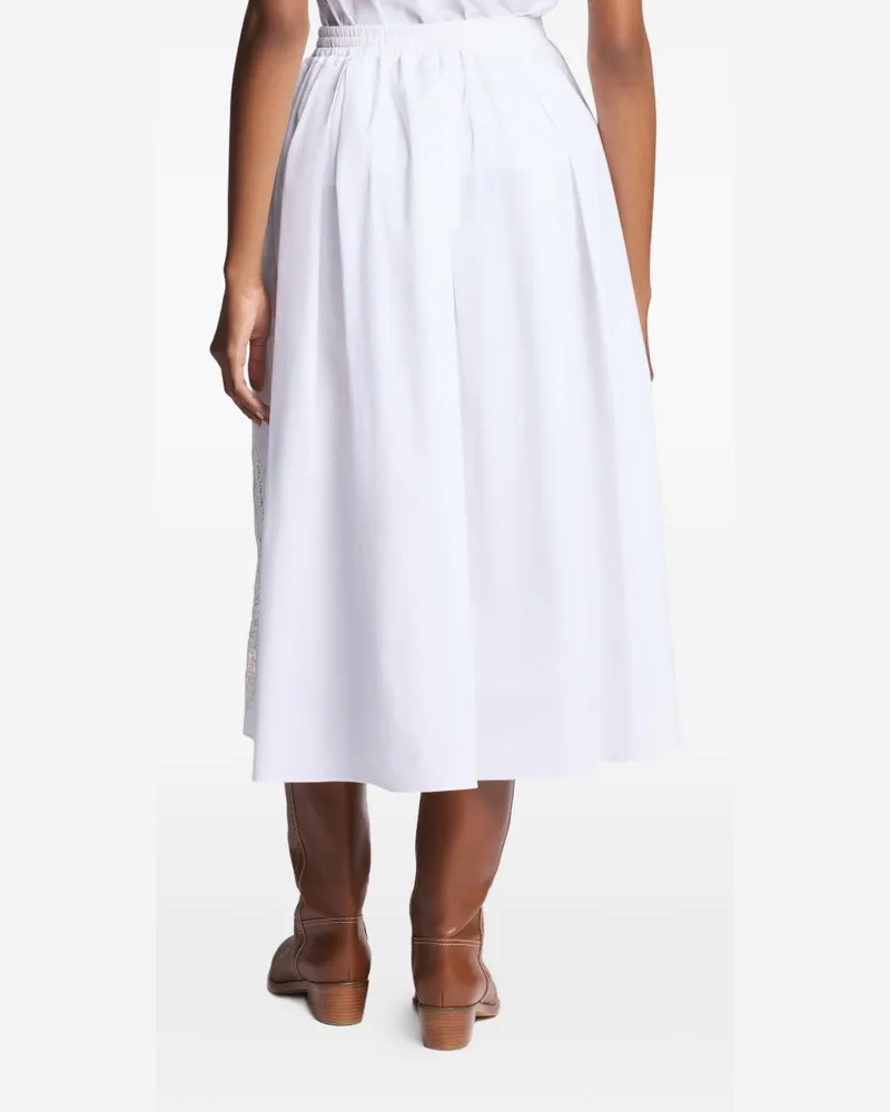 Fay Lace-Trimmed A-Line Skirt — White White