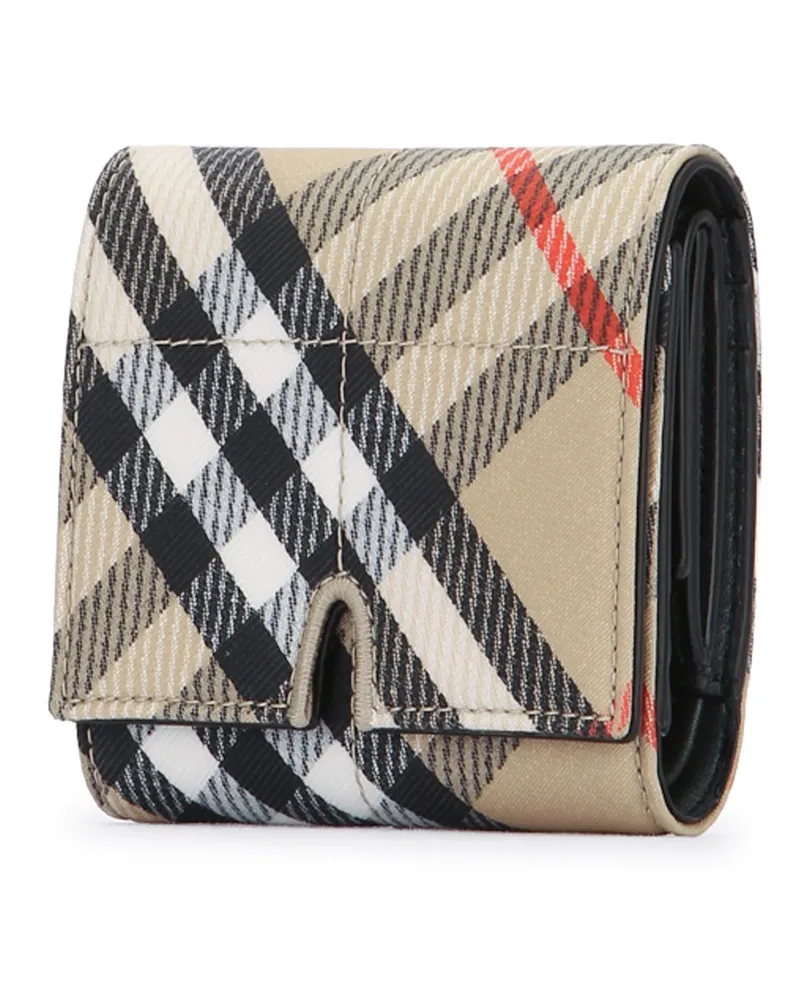 Burberry 8099218 B9368 Sandipcheck Polyester Cotton Portafogli Wallet Beige