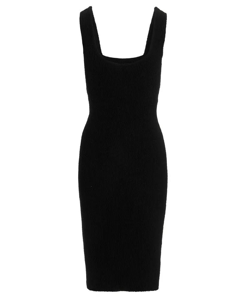 WARDROBE.NYC Ribbed Knit Midi Dress — Black Black