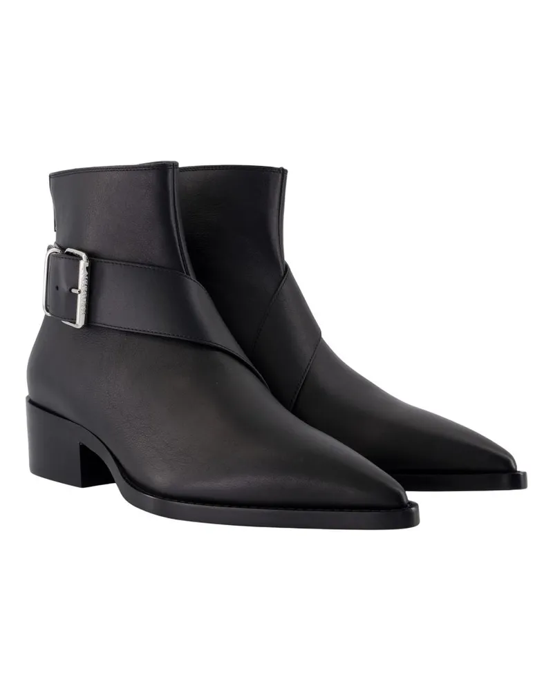 Alexander McQueen Men's Ankle Boots -  Leather Black Calfskin Shoes Ankle-Boots Black