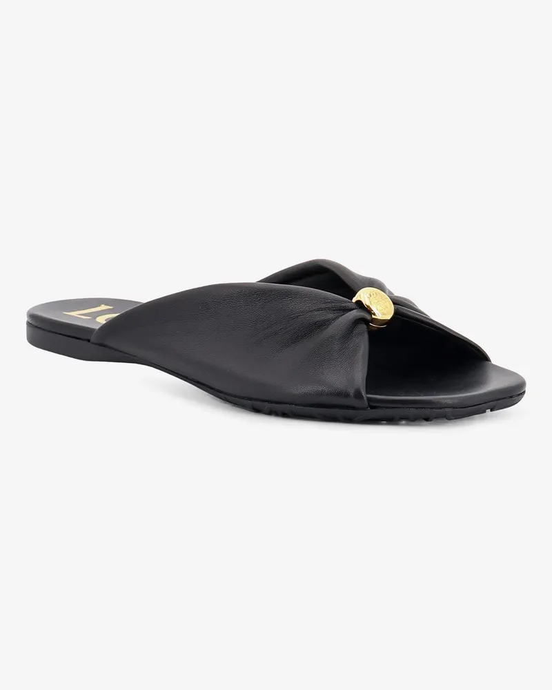 Loewe Women's Sandals Paulas Ibiza Pebble Soft Leather Black Black