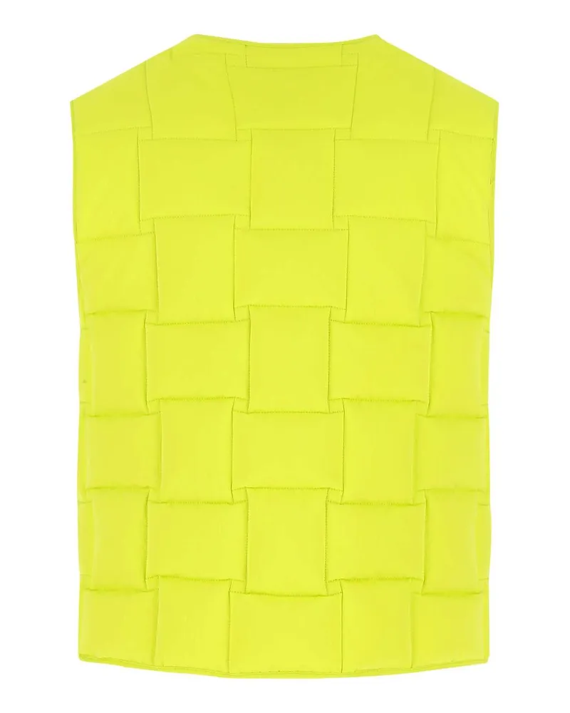 Bottega Veneta Women Acid Green Nylon Padded Vest 7214 Giacche E Gilet Jacket Yellow