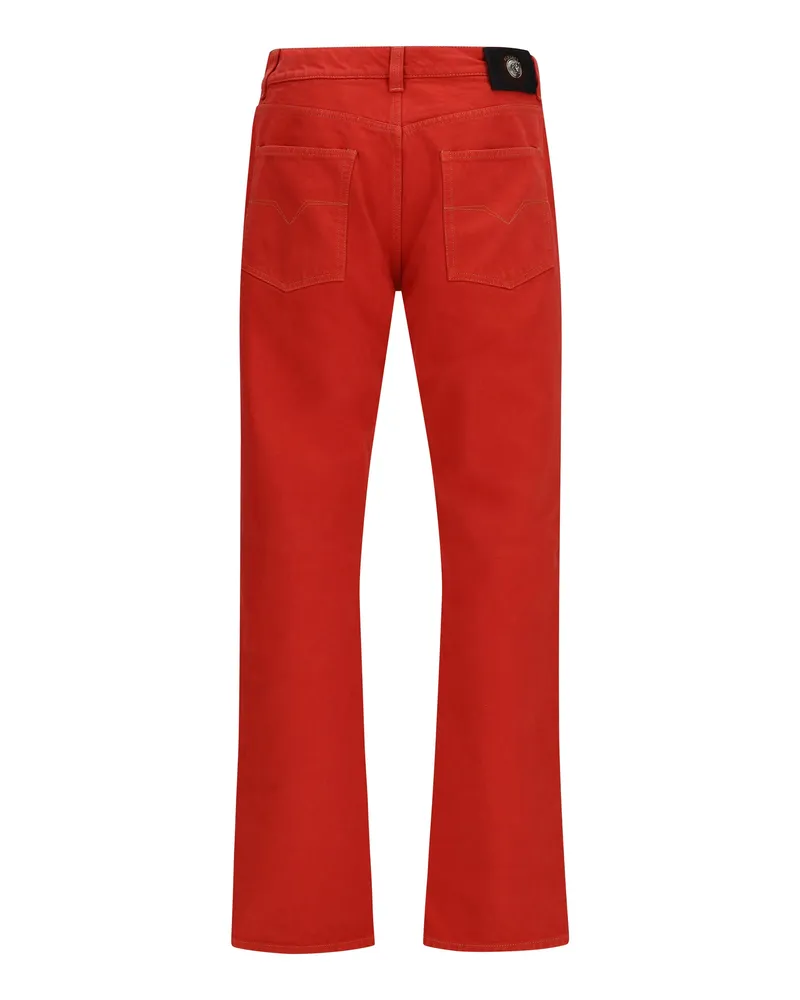 Versace Men's Straight-Leg Cotton Denim Jeans Red Red