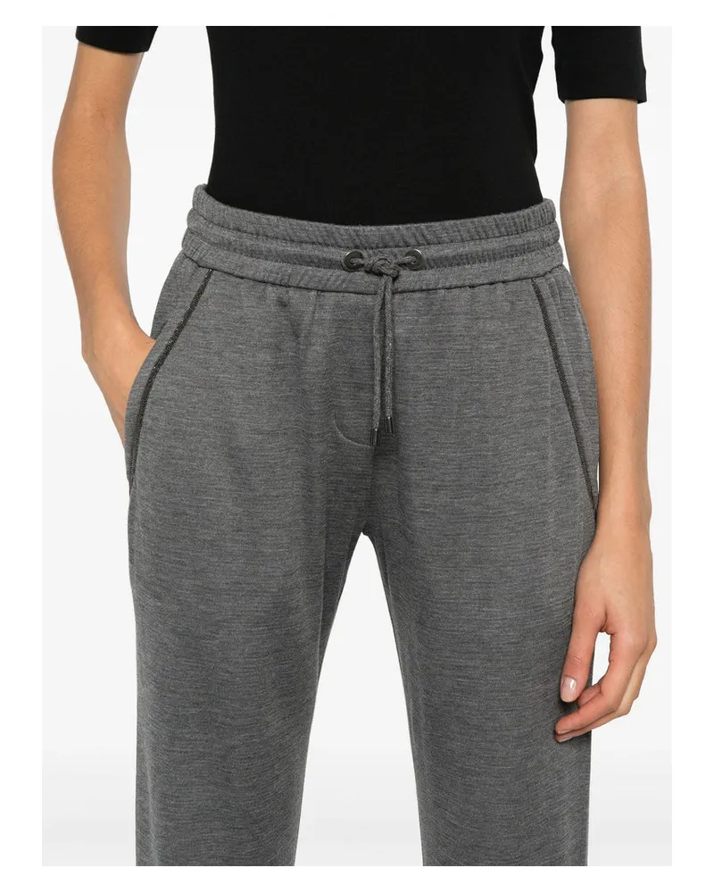 Brunello Cucinelli Cotton-Silk Jersey Joggers — Gray Gray